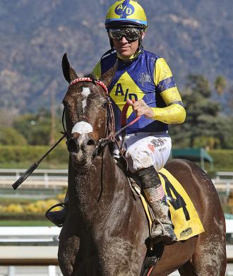 Biddy Duke at Santa Anita on Feb. 1