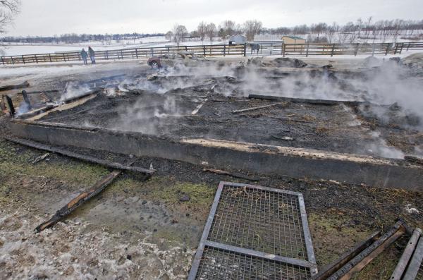 Fire Burns Down Old Friends Quarantine Barn